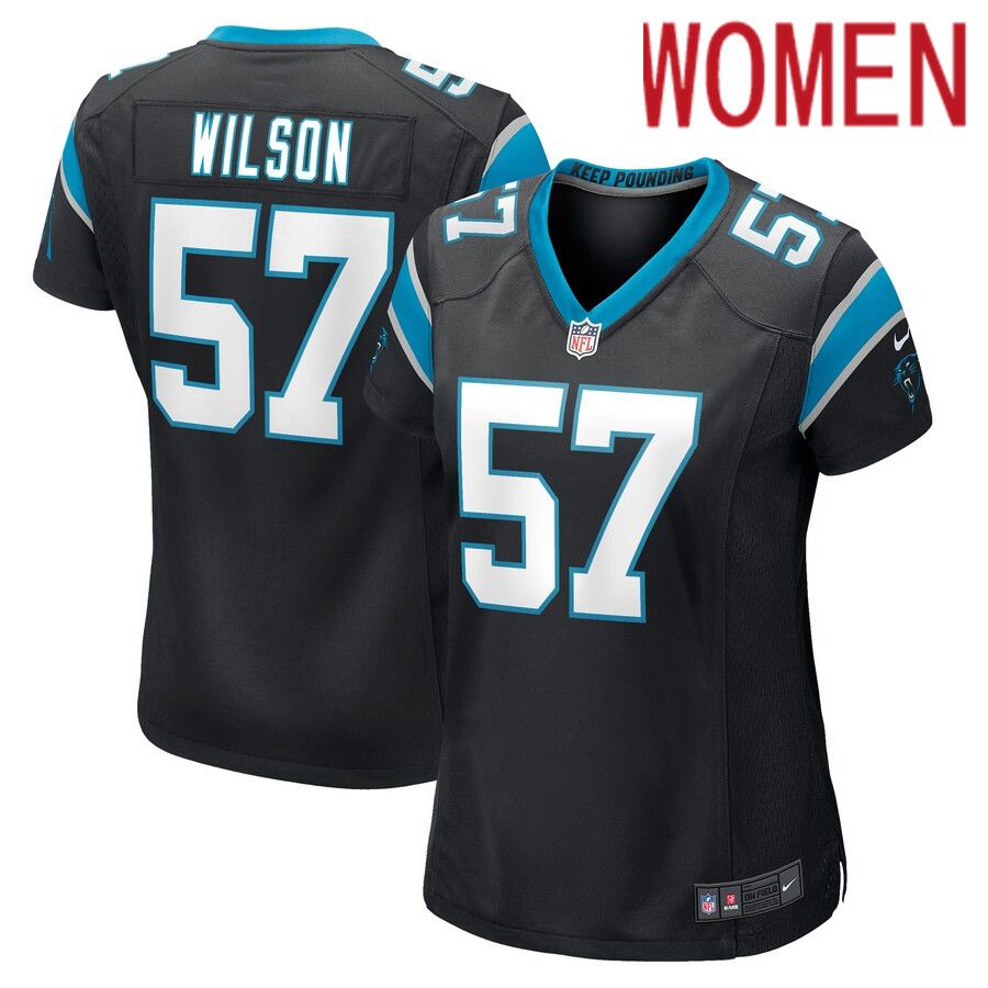 Women Carolina Panthers #57 Damien Wilson Nike Black Game Player NFL Jersey
